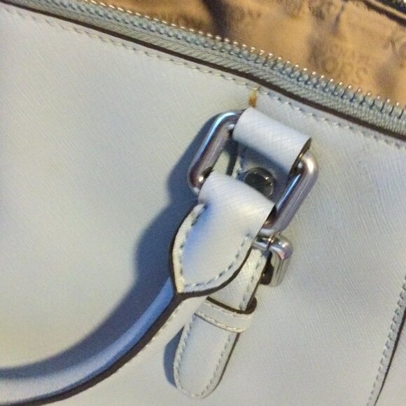 Michael Kors Light Blue Large Leather Satchel/Shoulder Bag Very Nice - Picture 5 of 6